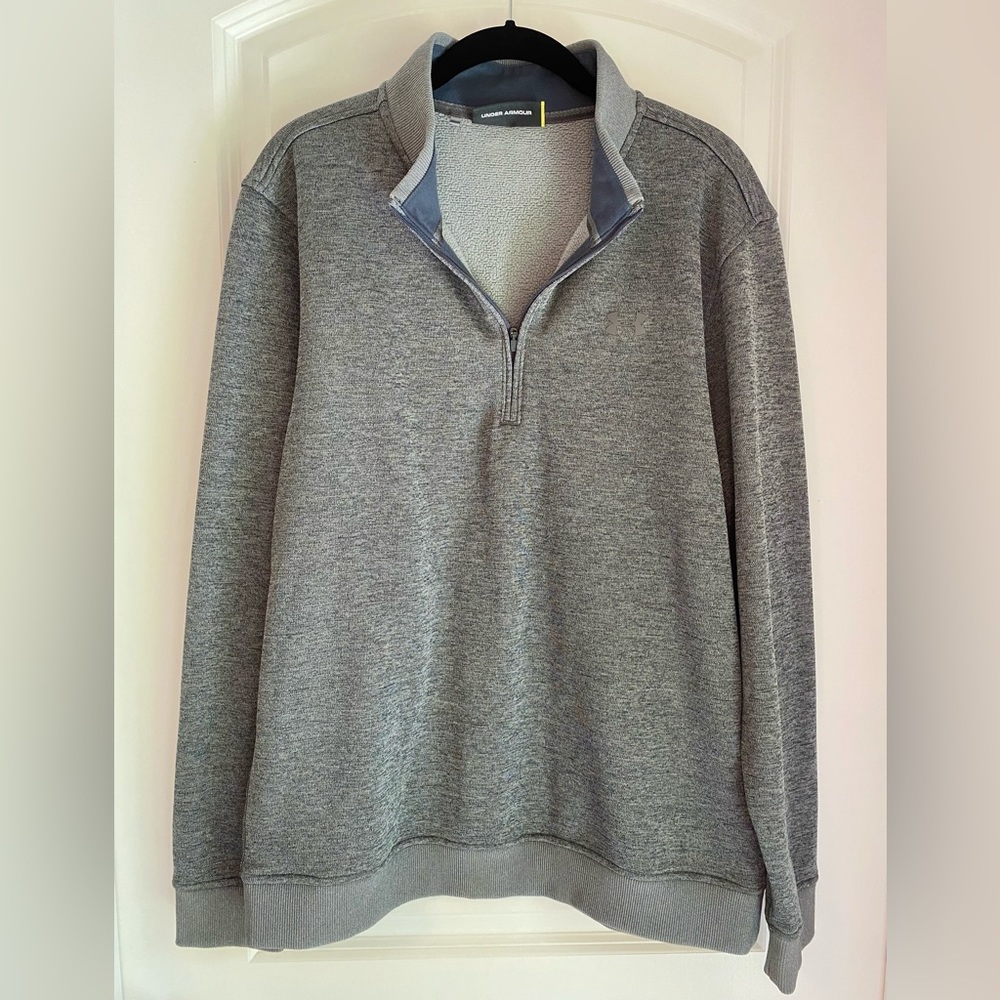 Men’s Under Armour Quarter Zip Long Sleeve Pullover Grey Size L